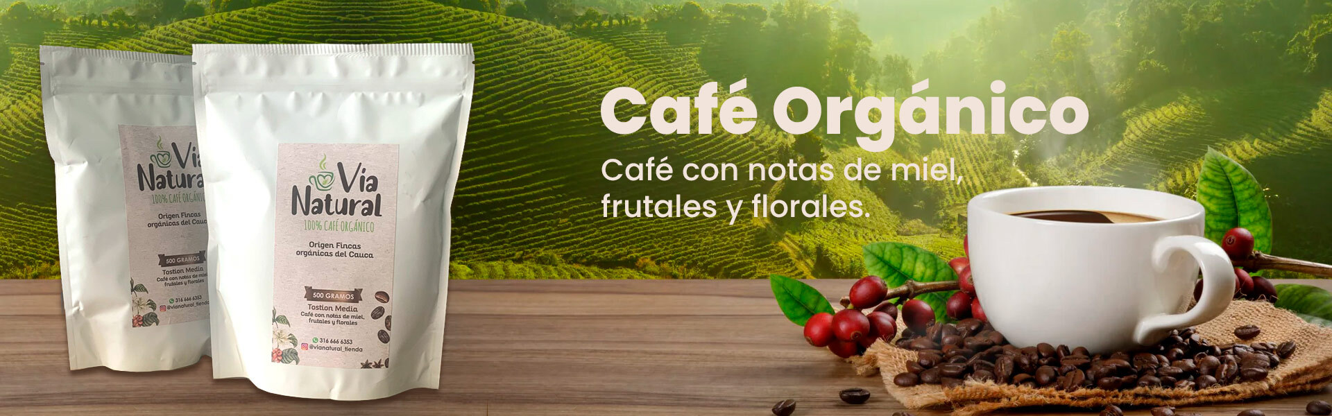 Café orgánico con notas de miel y frutales vía natural