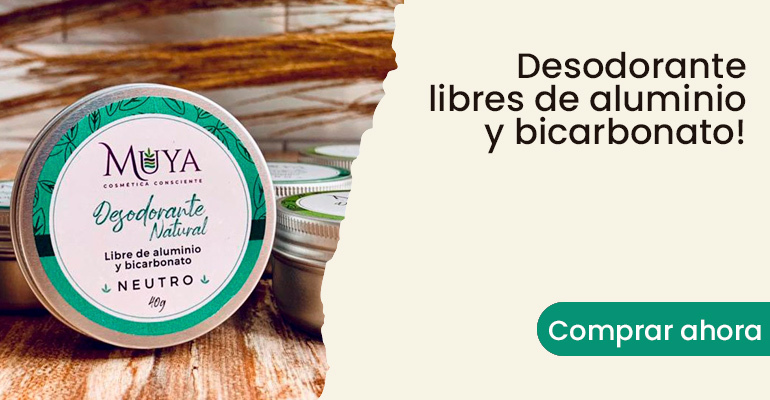 Desodorante libre de aluminio y bicarbonato vía natural