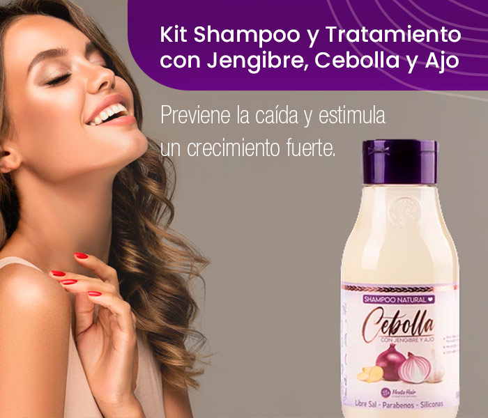 Kit shampoo tratamiento cebolla ajó tienda vía natural