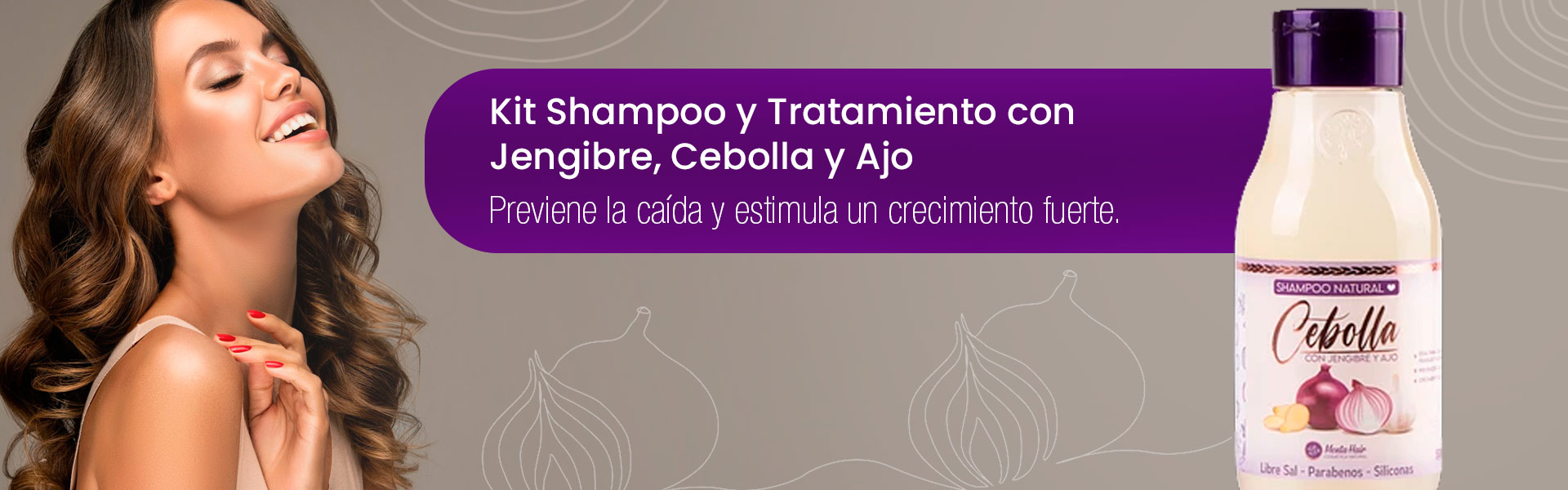 Kit shampoo tratamiento cebolla ajó tienda vía natural